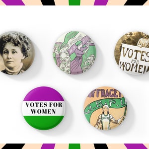 Suffragetten Pin Anstecker | Emmeline Pankhurst | Frauenrechte | Stimmen für Frauen | Frauenrecht | Feminismus | 19 Ergänzungsartikel | Frauenpower
