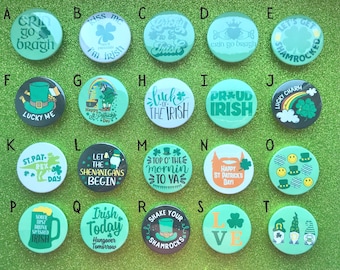 Saint Patricks Day Pin Badges, St Paddys, Erin Go Bragh, Shamrock Brooch, Irish accessories, St Patrick celebration, 17th March, Lucky