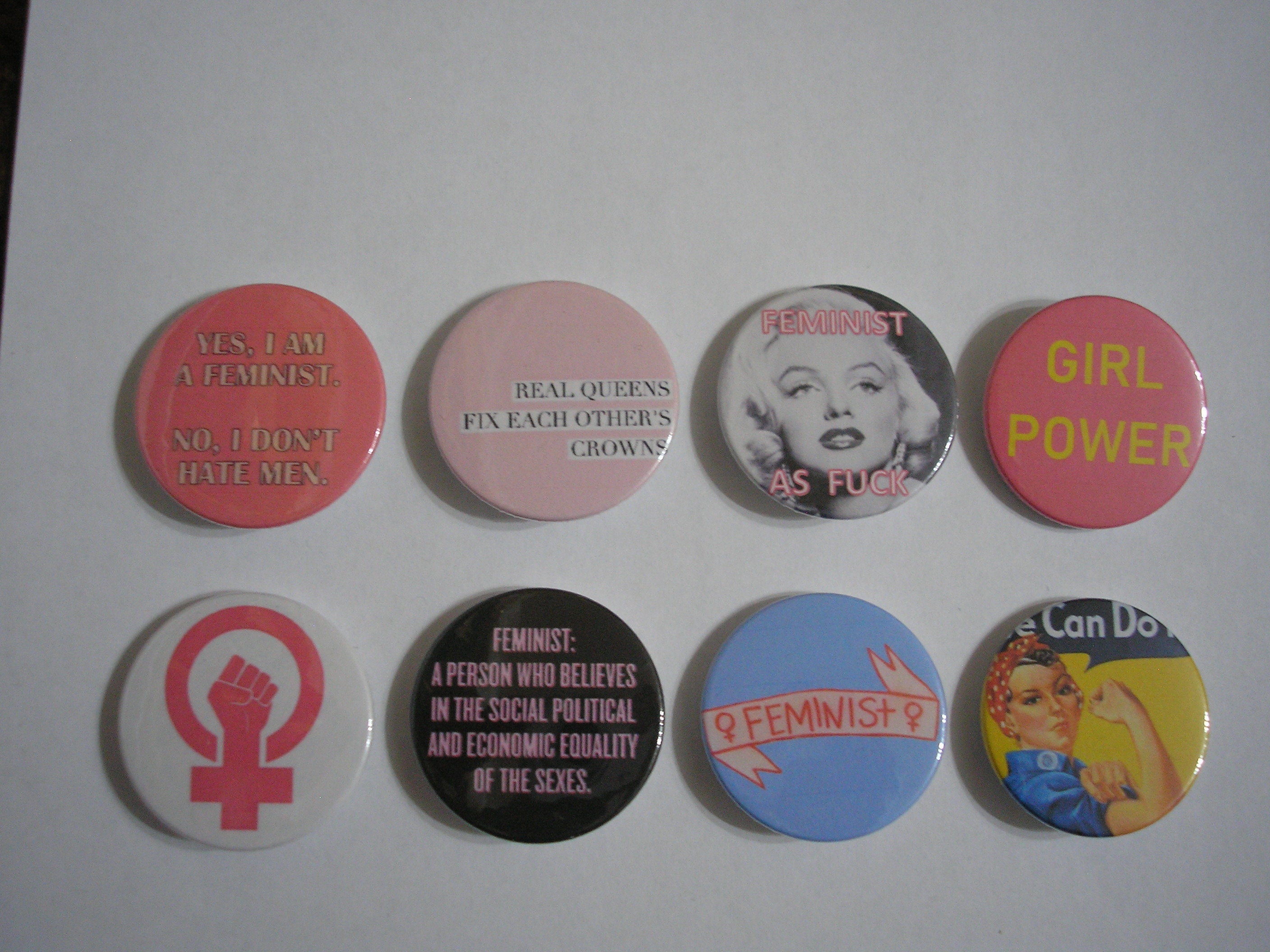 Set of 8 Feminist Badges - Etsy UK