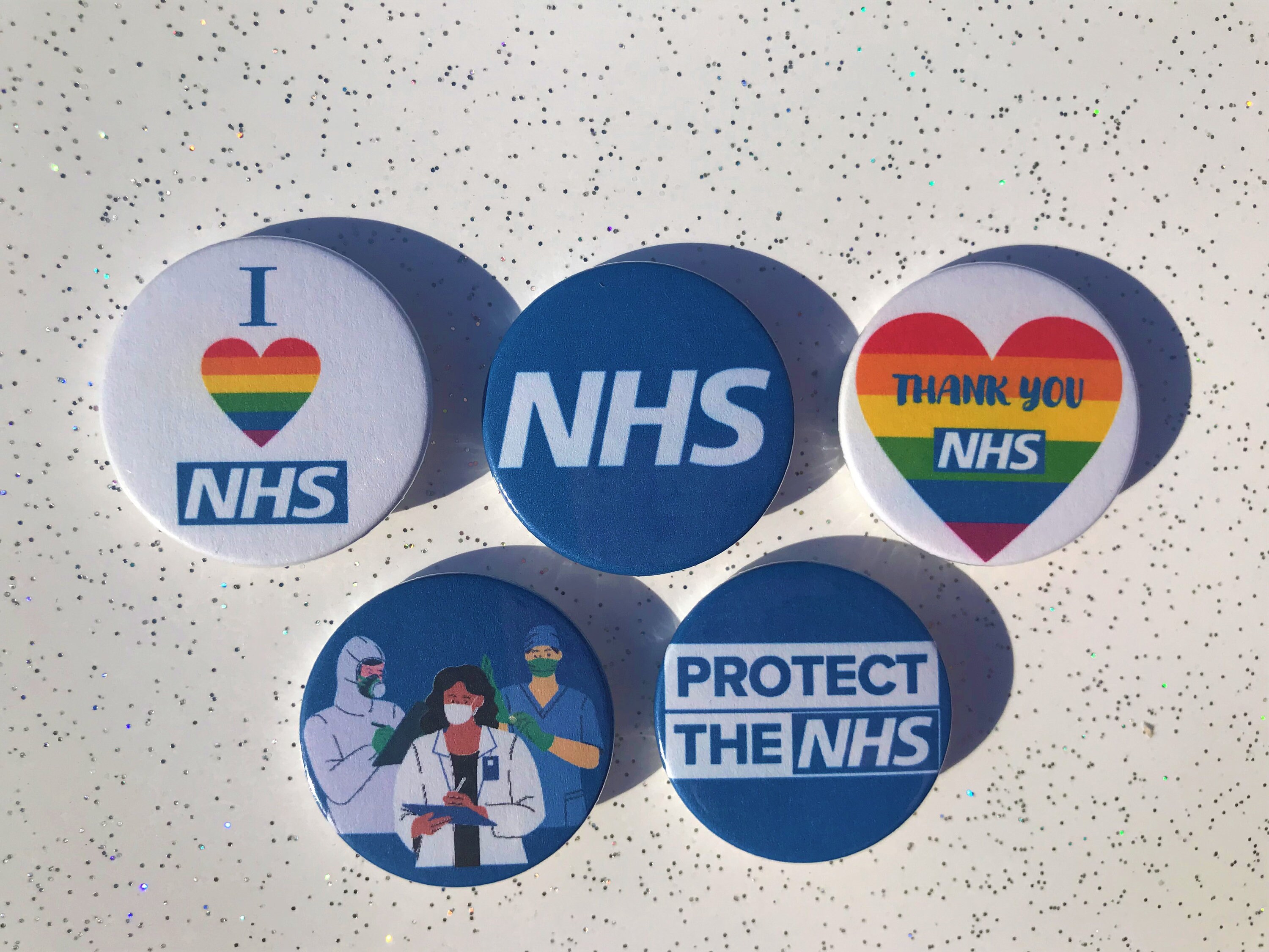 Set of 5 NHS Badges 38mm/pins/rainbow/national Health Etsy UK