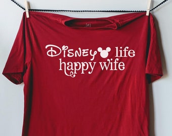 Disney Life Happy Wife Iron On Transfer