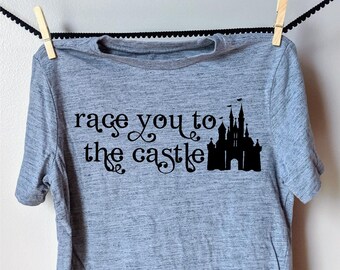 Race You To The Castle Iron On Transfer