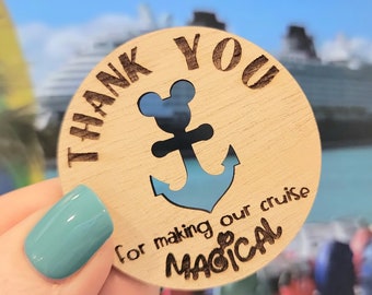 Disney Cruise Line Cast Member Compliment Gift Thank You For Being Magical Round Wooden Token