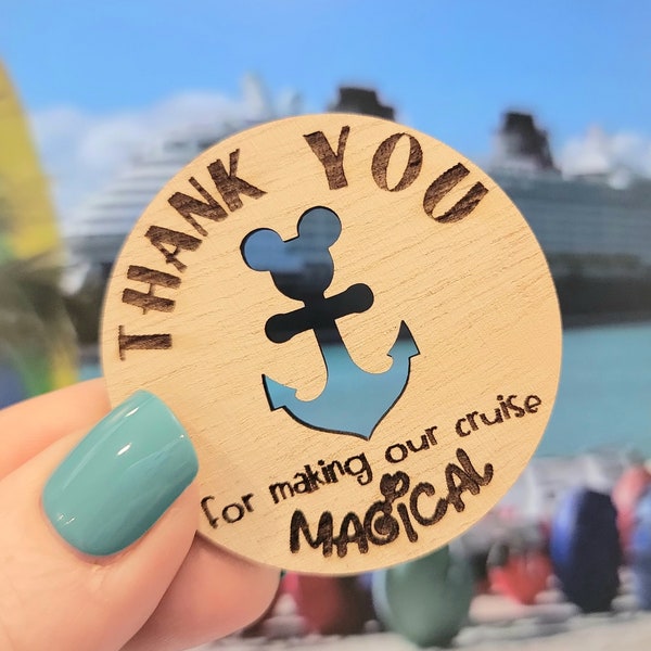 Disney Cruise Line Cast Member Compliment Gift Thank You For Being Magical Round Wooden Token