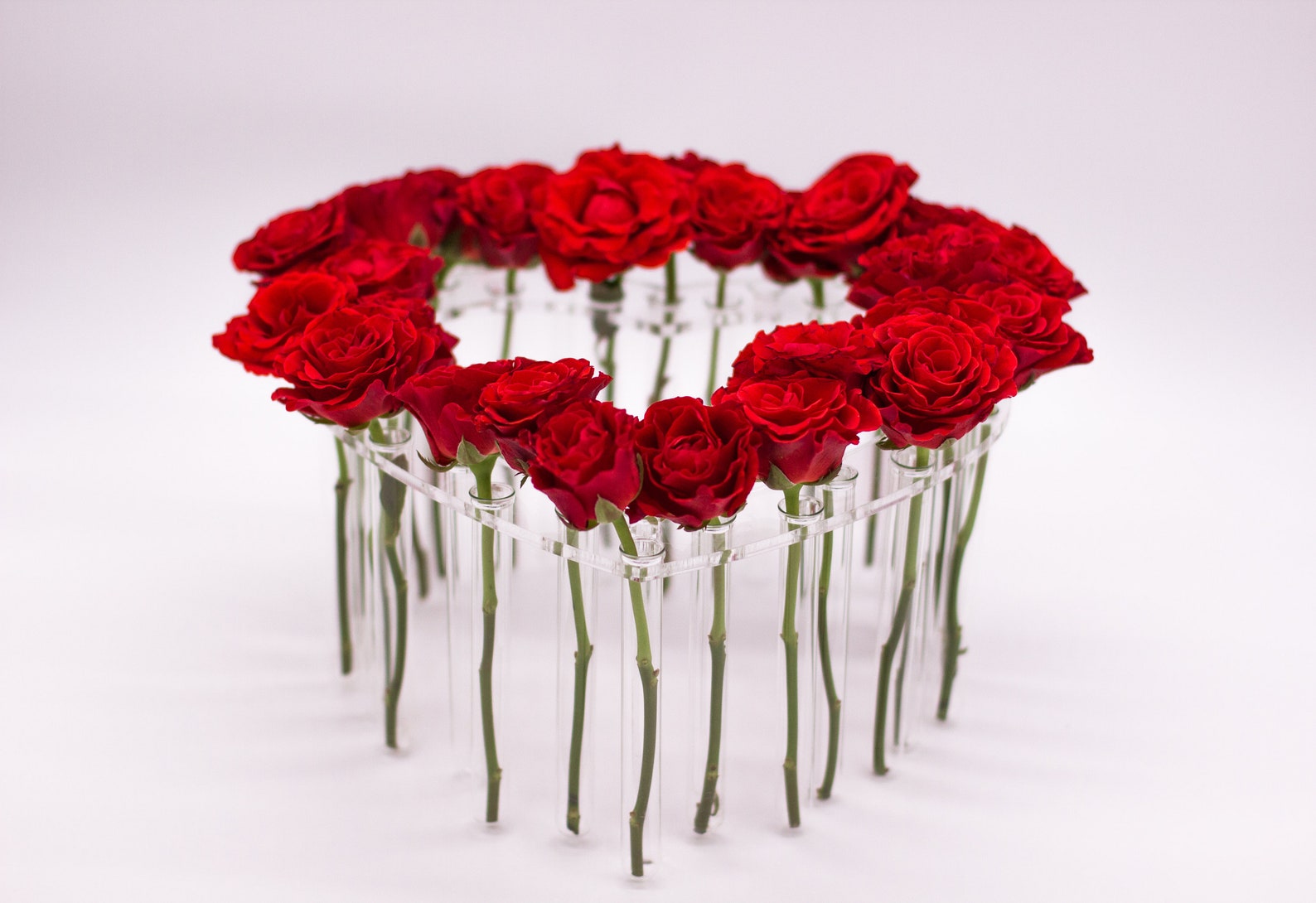 Acrylic flower vase with flasks Heart shaped Plant Stand Etsy