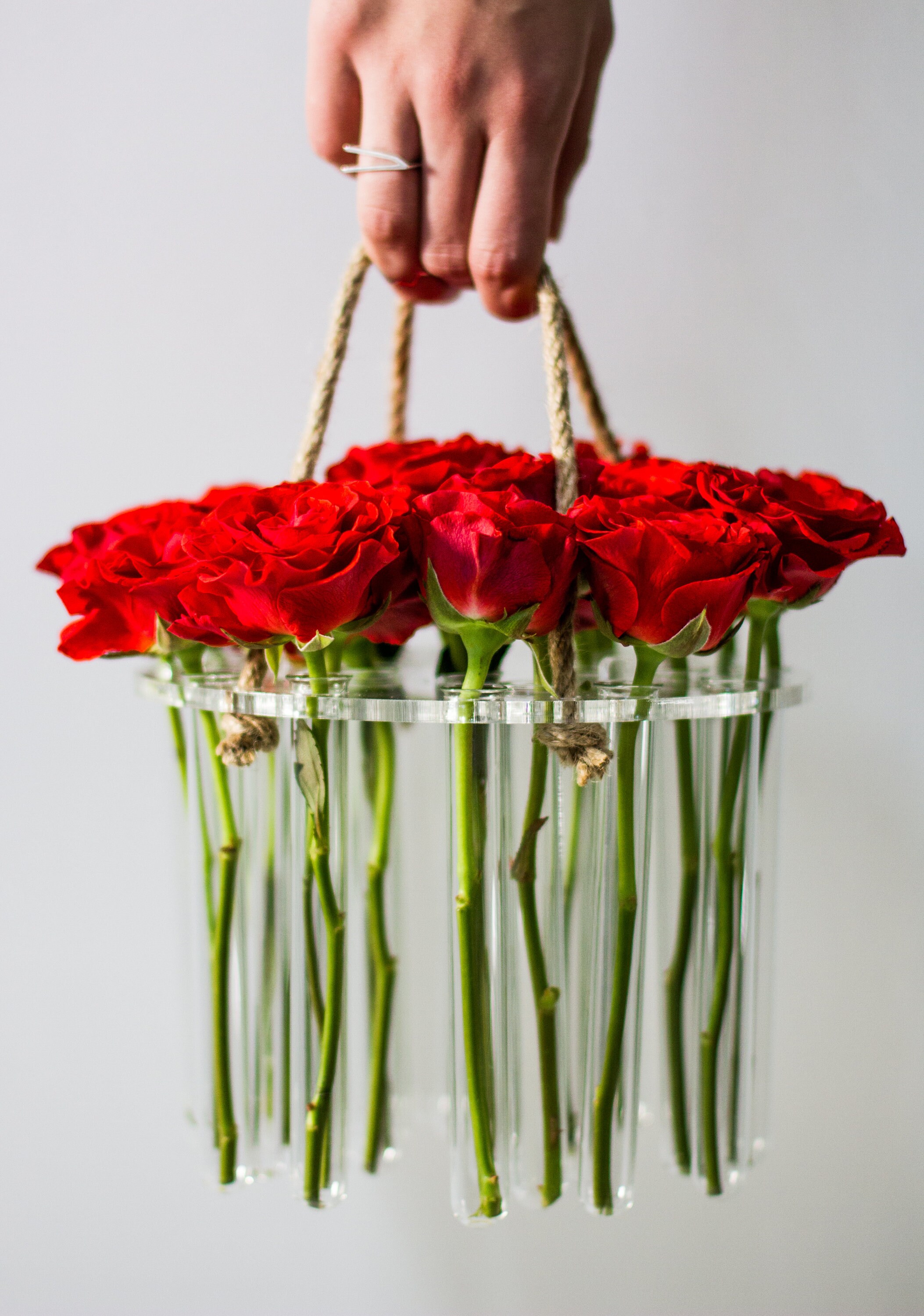 Round flower vase with test tubes home decoration Plant Etsy