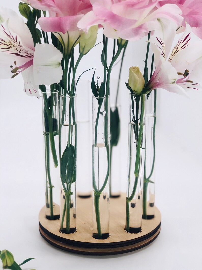 15 Tubes à Essai JCUGSBS Pour Fleurs - Avec Bouchons En Caoutchouc - Transparents Et Réutilisables