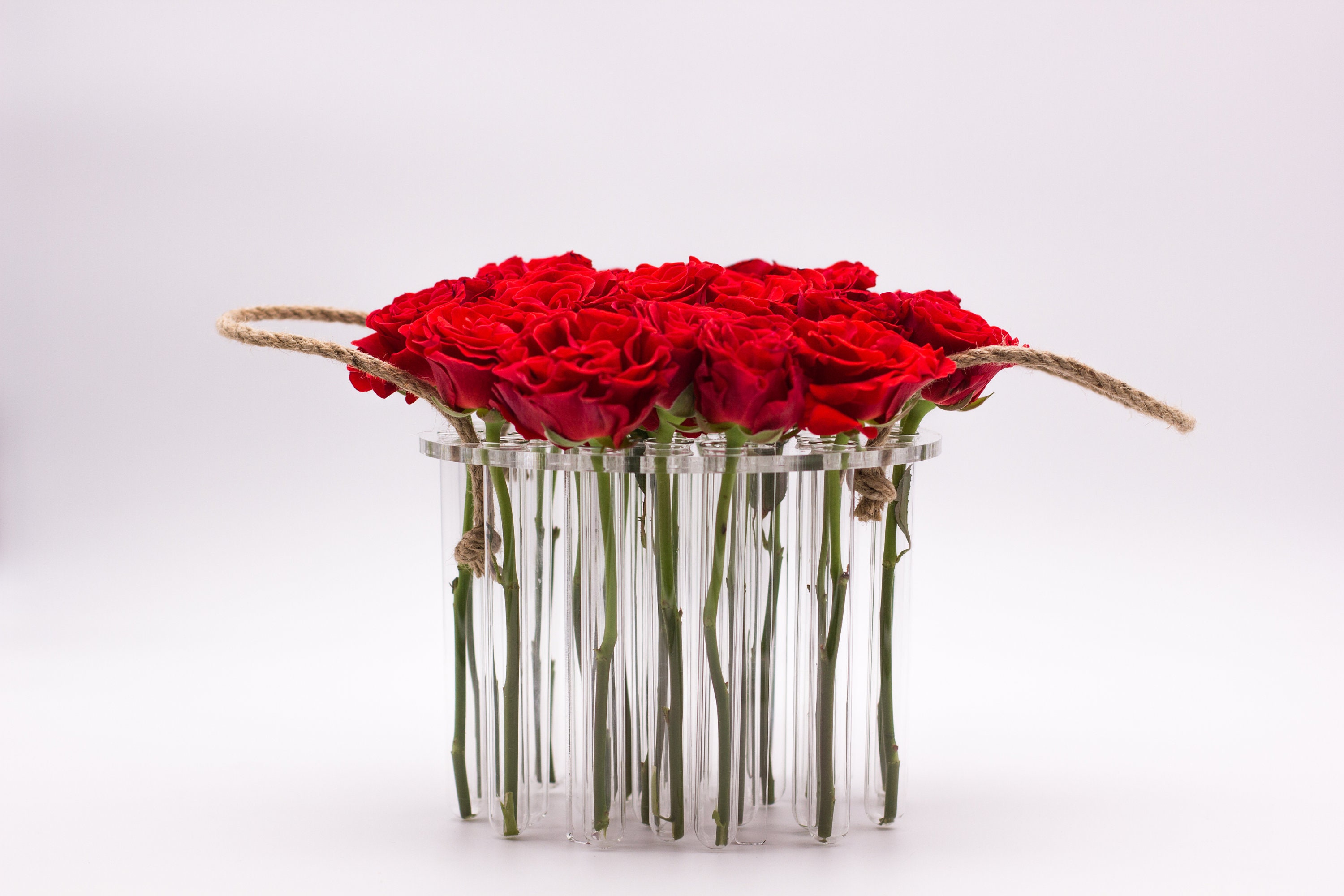 Round flower vase with test tubes home decoration Plant Etsy