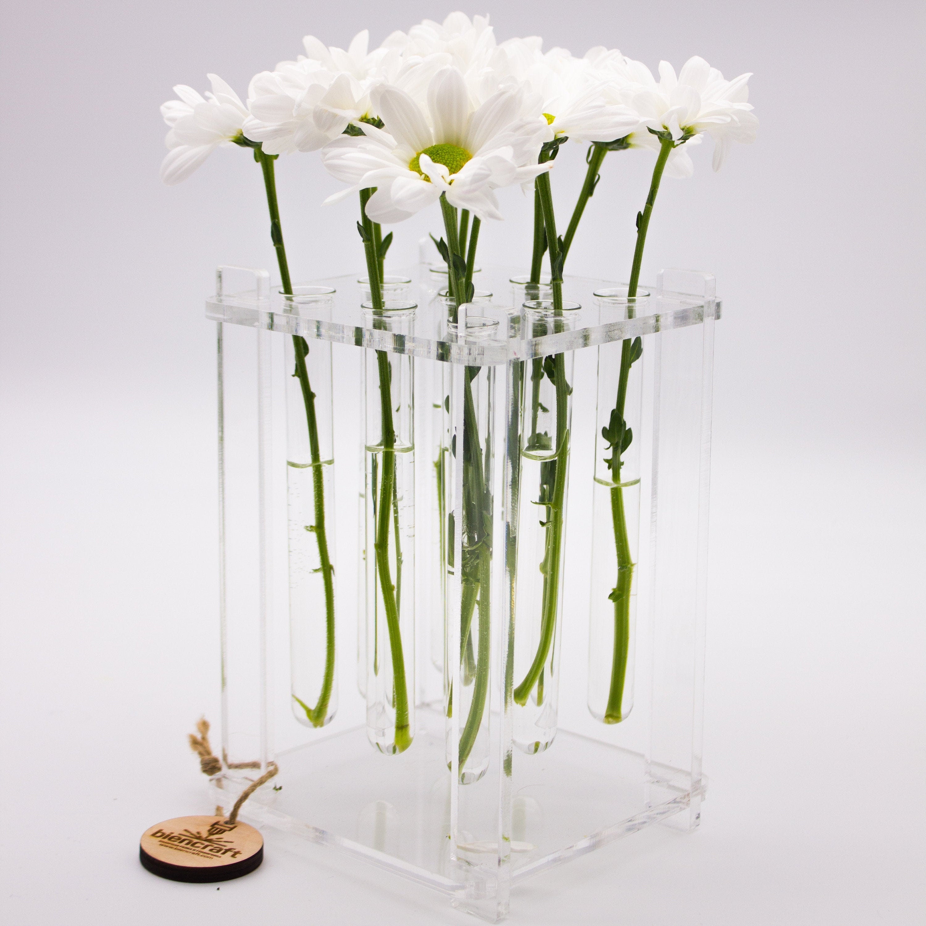 Acrylic flower vase Crystal plant stand with tubes Gift for Etsy