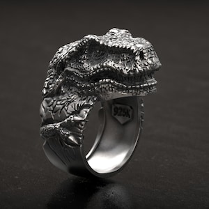 T-Rex ring, Dinosaurs Ring, Jurassic Park Ring, Biker Ring, Man Ring, Unique Punk Ring, 3D Print, 3d printed Jewellery, 3d Printed, Sterling