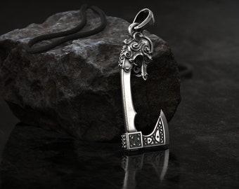 Viking Ax Pendant, Viking Pendant, Viking Warrior Pendant, Silver Ax Pendant, Talisman Jewelry, Men's gift, 3d printed Jewelry