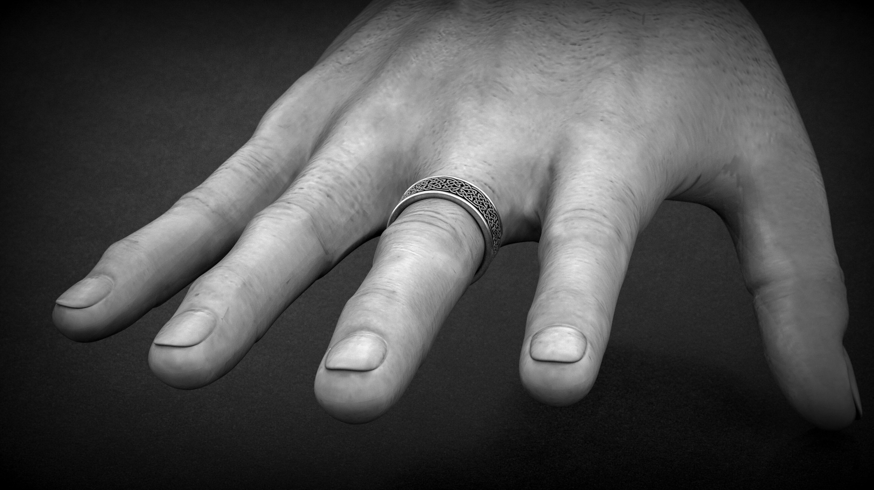 Celtic Pattern Ring Mens Ring Viking Wedding Ring 925 Etsy