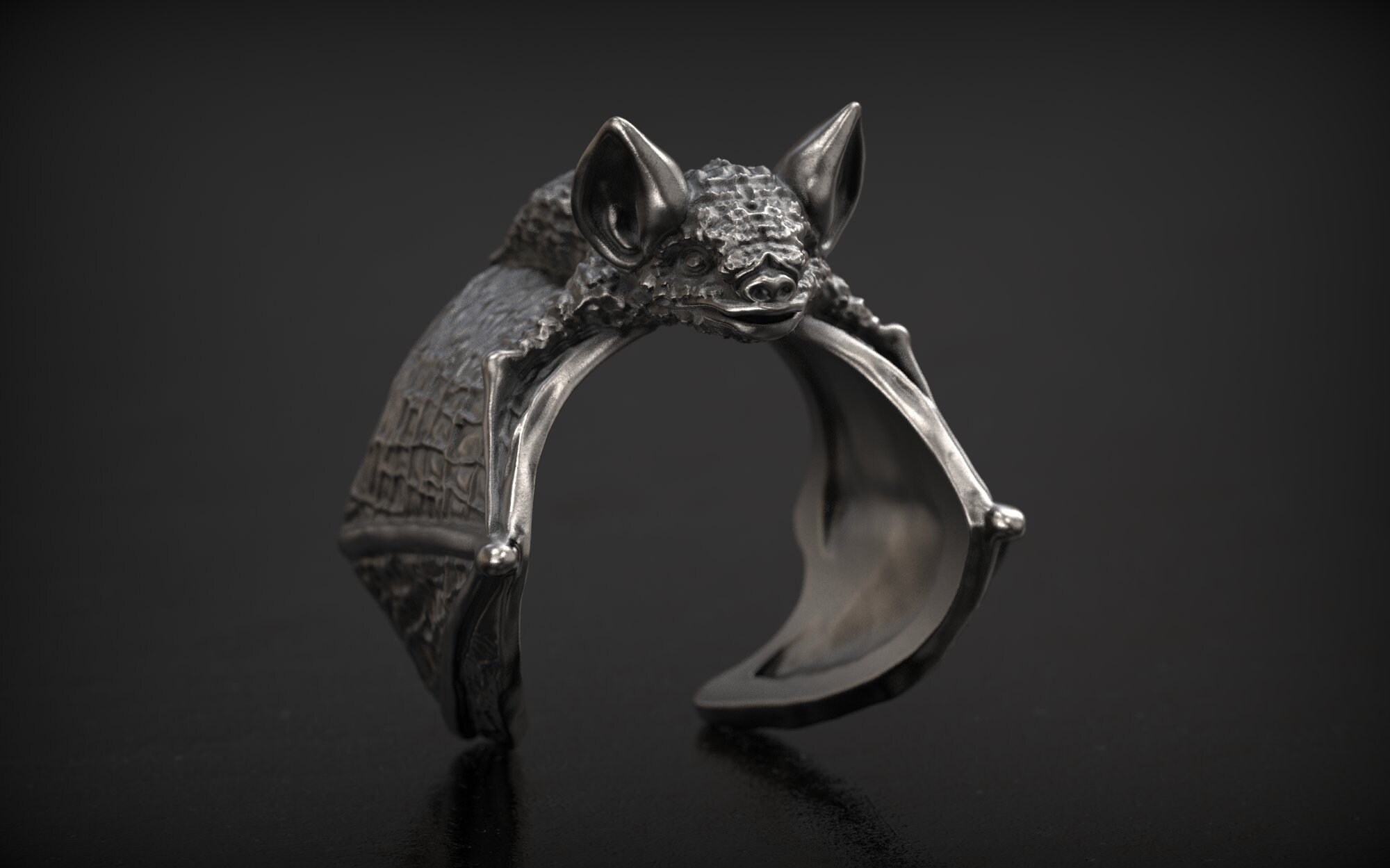 Adjustable Bat Ring, Bat Jewelry, Bat Lover Gift, Silver Bat Ring ...