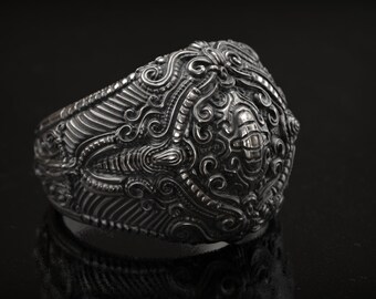 Decorative ring, Baroque ring, 3D Print, 3d printed Jewelry, 3d Printed, Sterling Silver ring