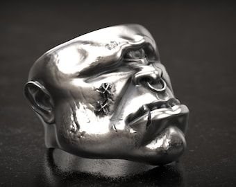 Cyclops Ring, Greek Mythology, Skull Ring, Biker Ring, Silver Ring, Gothic Ring, Punk Ring, 3D Print, 3d printed Jewelry,
