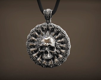 Hands and Skull Pendant ,Inferno Pendant, Silver Skull Pendant , Gothic, Gehenna, 3d printed Jewelry , Punk Pendant , Silver Skull