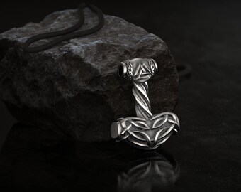 Thor Hammer Pendant, Nordic Jewelry, Mjolnir Pendant, Trinity, Viking Pendant, Unique Mjolnir Pendant, Men's gift, 3d printed Jewelry