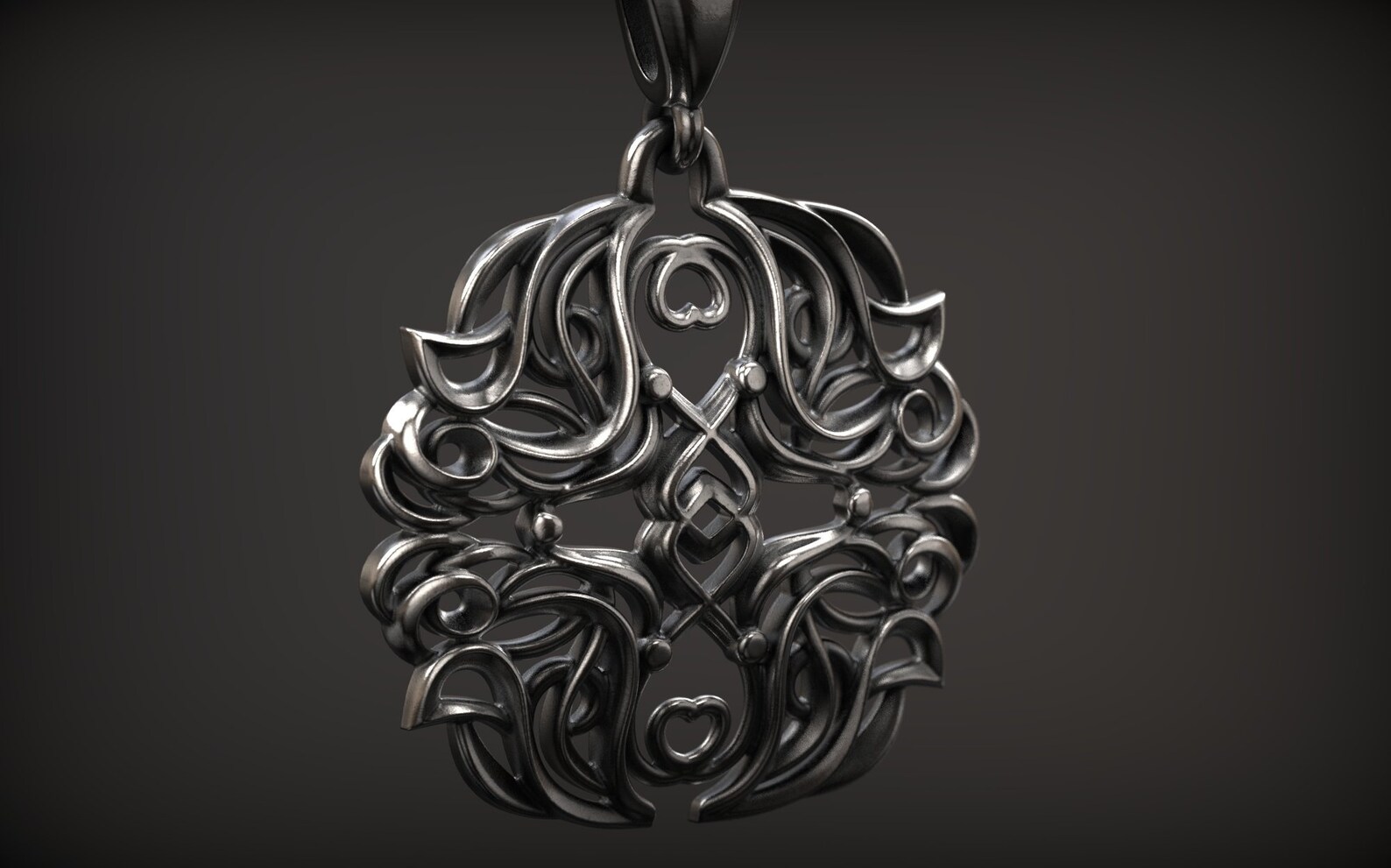 Pendentif Floral Vintage En Porcelaine V. Hallingskov - Années 1960 - Occasion Avec Usures