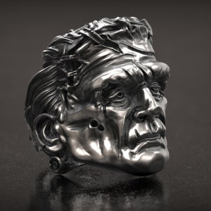 Frankenstein Horror Ring, Mens Gift, Frankenstein Jewelry, Halloween Gift, Monster Ring, Victor Frankenstein, 3d printed Jewelry, 3d Printed