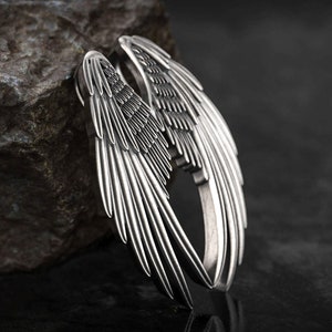 Angel Wing Pendant, Handmade, Guardian Angel Wing Jewelry, Mans Religious Jewelry, Gift For Men, Sterling Silver Pendant, Wing Pendant