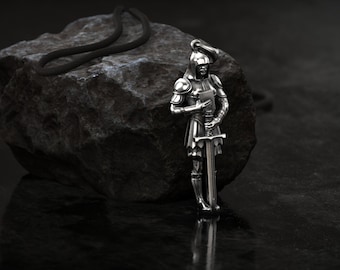 Medieval Knights Templar Pendant, Mens Pendant, Seal of Knights Templar, 3D Print, 3d printed Jewelry, Sterling Silver, Oxidized