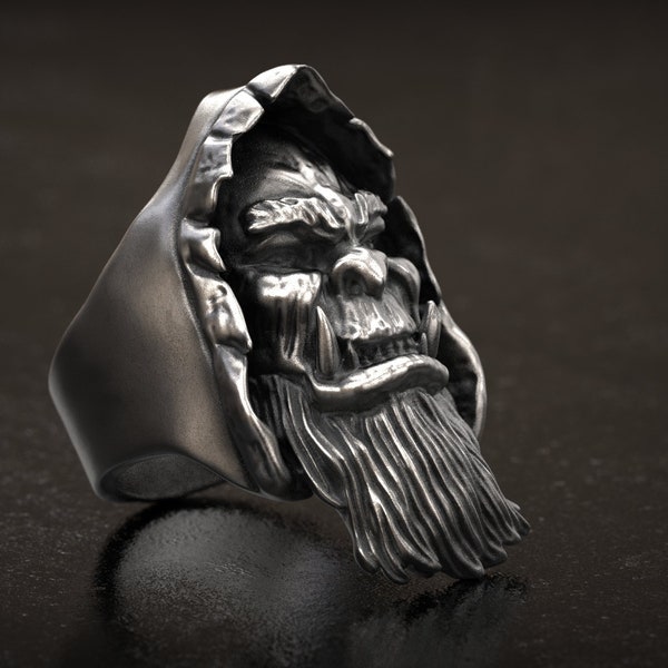 Gul'dan Ring ,  World of WarCraft Ring, Biker Ring , Man Ring , Punk Ring , 3D Print , 3d printed Jewellery , 3d Printed , Sterling