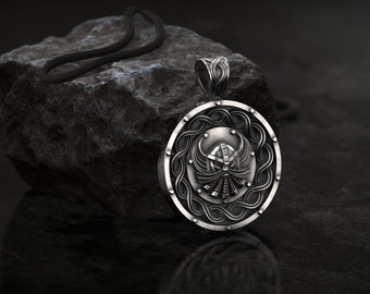 Viking shield Pendant, Viking Pendant, Viking Warrior Pendant, Silver shield Pendant, Talisman Jewelry, Men's gift, 3d printed Jewelry