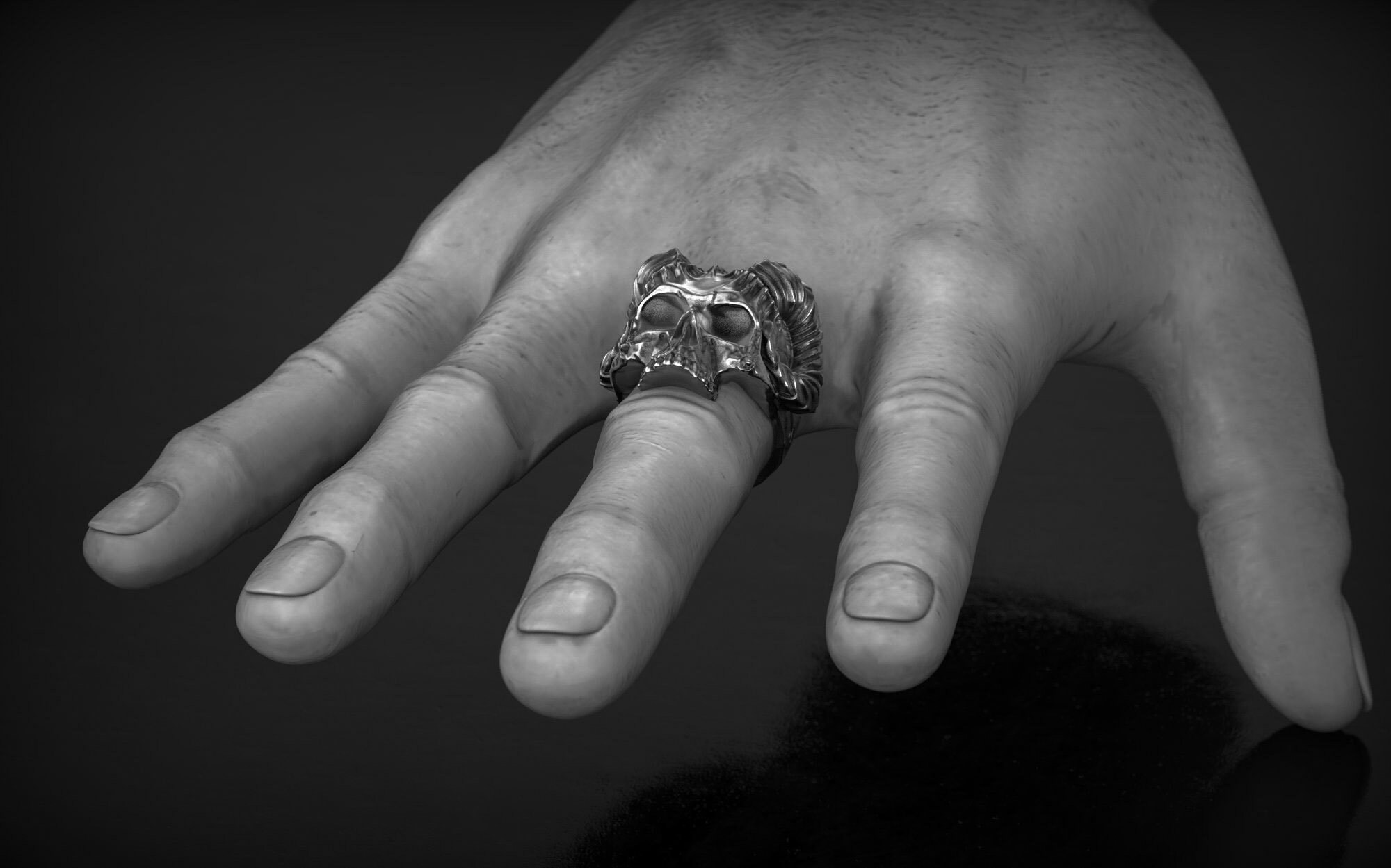 Horned Skull Ring Demon Skull Biker Ring Man Ring evil Etsy UK