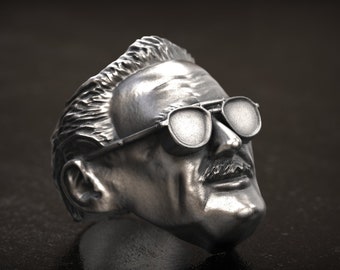 Stan Lee Ring, Superhero Ring, Comic Ring, Marvel, X-Men, Wolverine, Spiderman, Man Ring, 3D Print, 3d printed Jewelry, Oxidized