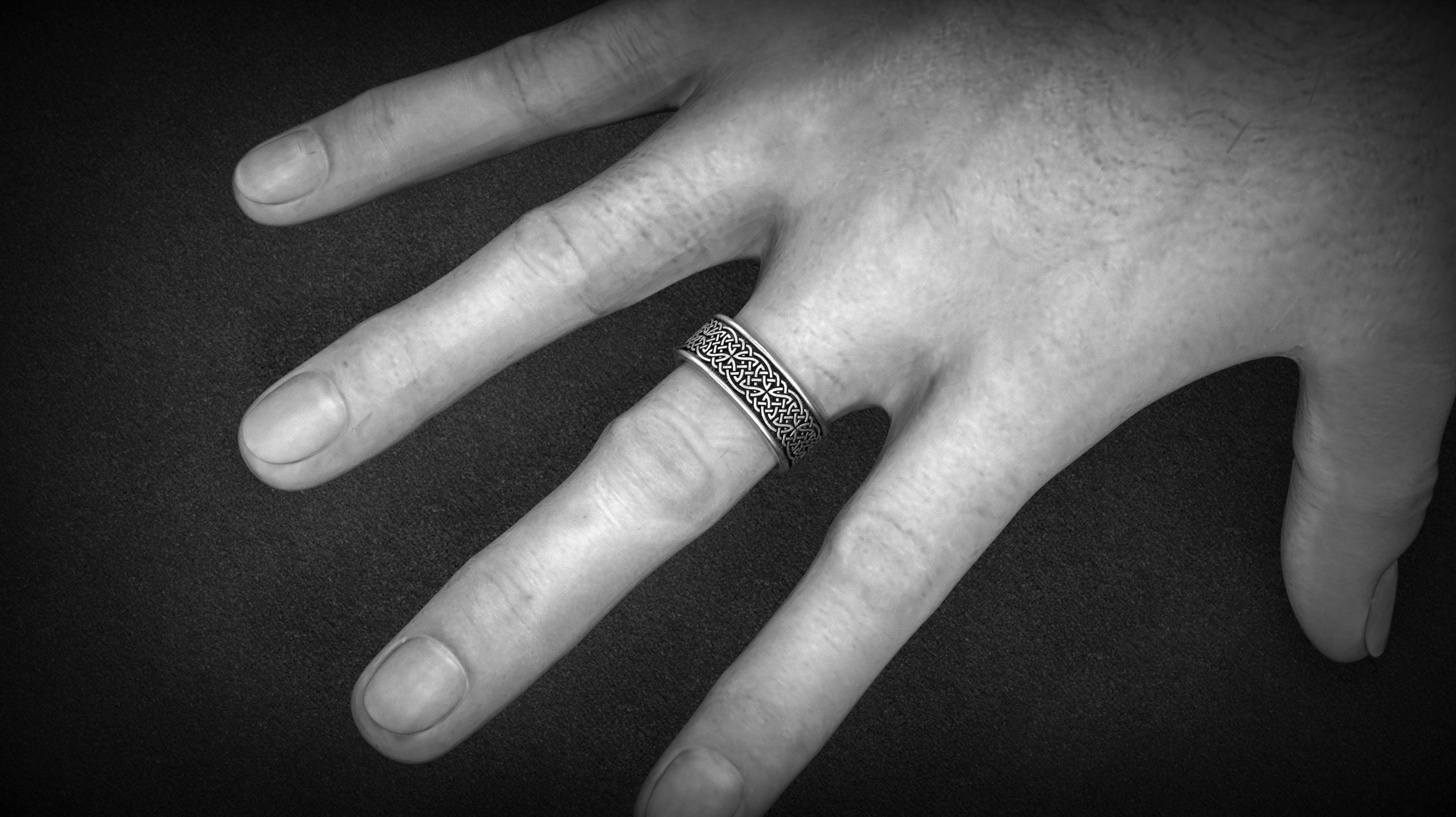 Celtic Pattern Ring Mens Ring Viking Wedding Ring 925 Etsy