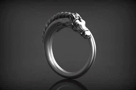 Horse ring , Horse jewelry , Silver horse , 925 Sterling Silver , Animal Jewellery, 3D Print , 3d printed Jewellery , 3d Printed , Oxidized