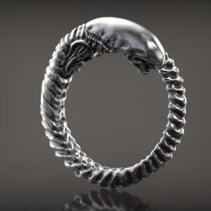 H.R. Giger Inspired , Alien Newborn Ring , Chestburster, Prometheus , Xenomorph , Protomorph , Covenant , Alien Baby, 3d printed Jewelry ,