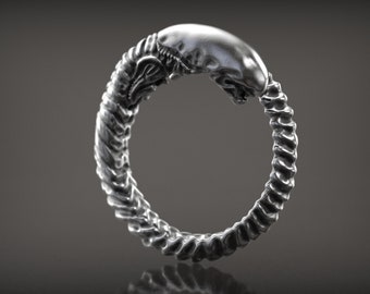 H.R. Giger Inspired , Alien Newborn Ring , Chestburster, Prometheus , Xenomorph , Protomorph , Covenant , Alien Baby, 3d printed Jewelry ,