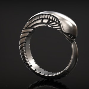 H.R. Giger Inspired , Alien Newborn Ring , Stylized Alien, Chestburster, Prometheus, Xenomorph, Protomorph, Alien Baby, 3d printed Jewellery