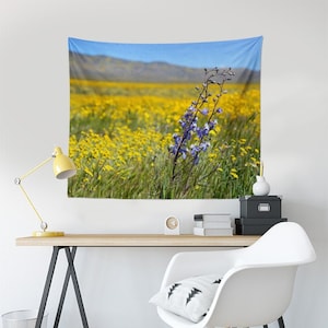 Wildflower Fields Tapestry|California Native Wildflowers|Southwestern Wildflowers|Daisy|California poppy|Lupine|Flowers|Gifts