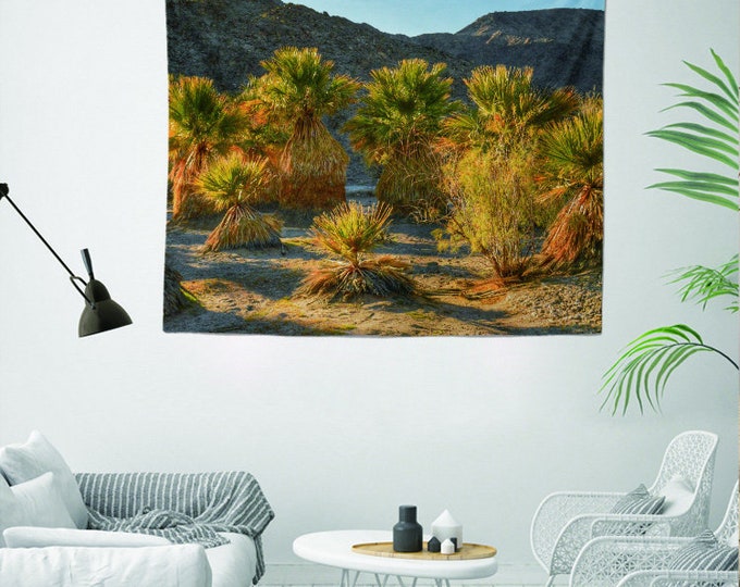 Fan Palm Sunset Tapestry