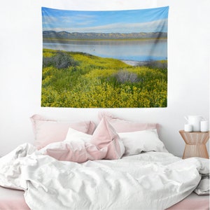 Soda Lake Tapestry|California Native Wildflowers|Southwestern Wildflowers|Daisy|California poppy|Lupine|Flowers|Gifts