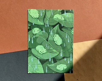 Regen Frösche - Postkarte