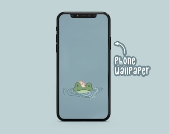 Happy water frog - mobile phone background