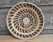 ON SALE Woven Wall Basket, African Baskets Wall Decor, Hand Woven Wall Baskets Raffia Fruit Bowl, Boho Wall Art, Christmas Wicker Wall Bask