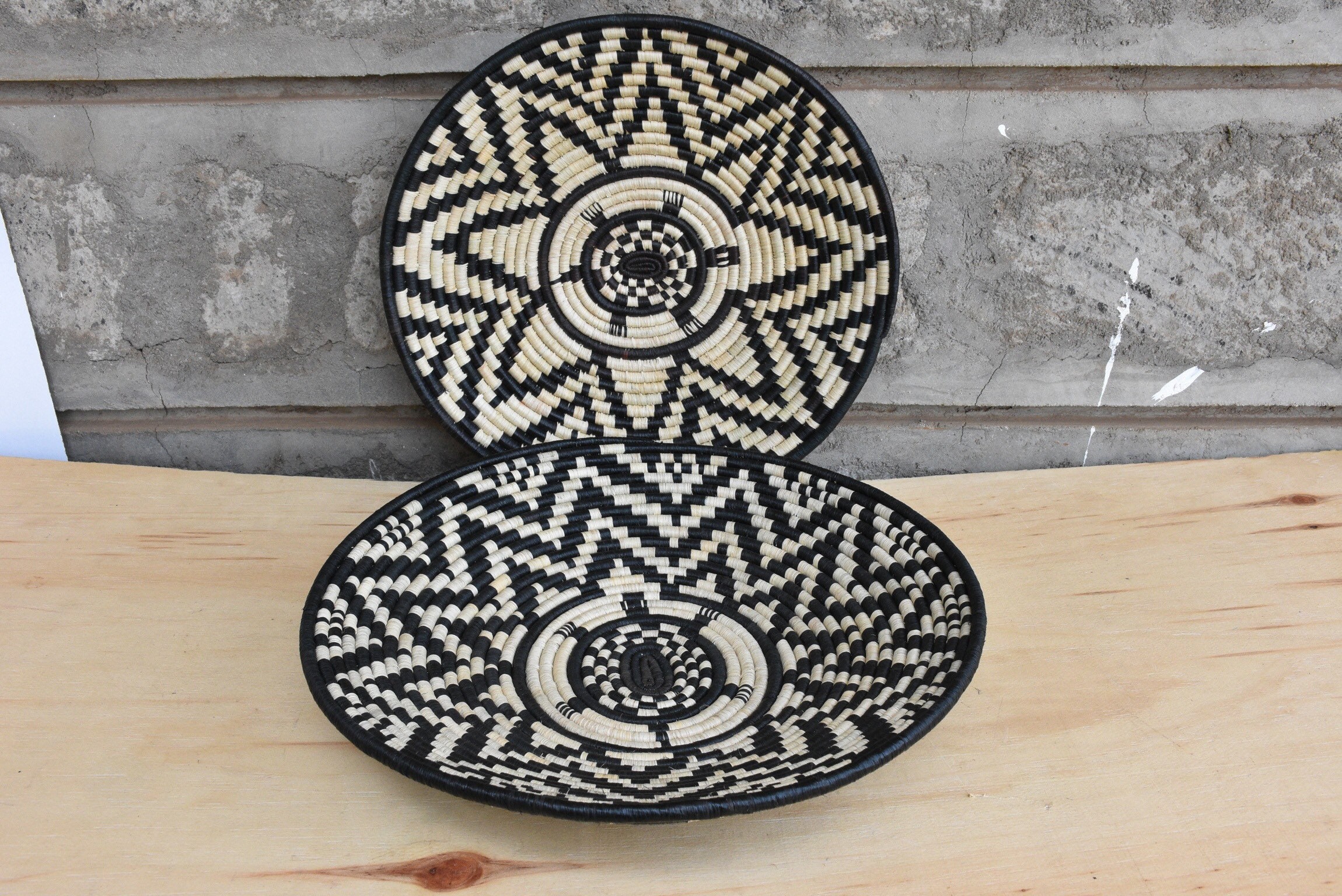 SALE African Wall Basket Set Woven Wall Baskets Wall Art Etsy