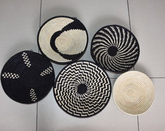 ON SALEAfrican Wall Basket Set, Boho  Basket Wall Decor, African Wall Decor Display Baskets, Handwoven Decorative Baskets Christmas Gifts