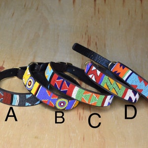 Leather Dog Collar, African Beaded Dog Collar, Maasai Dog Collar, Large Leather Dog Collar Personalized, Kenyan Dog Collar African P