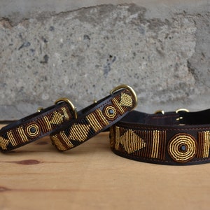 Leather Dog Collar, African Beaded Dog Collar, Maasai Dog Collar, Large Leather Dog Collar Personalized, Kenyan Dog Collar African P