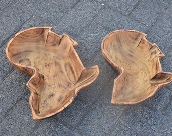 Large Serving Salad Bowls, Olive Wood Dough Bowl, Farmhouse Decor Rustic Wood Bowl, Hand carved Wooden Kitchen Fruit bowl, Wood Africa Bowls