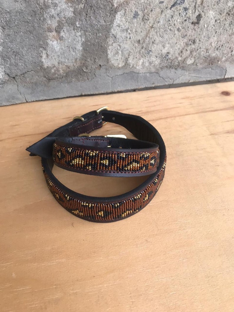 Large Leather Dog Collar Personalized Kenyan Dog Collar African P African Beaded Dog Collar SALE Leather Dog Collar Maasai Dog Collar