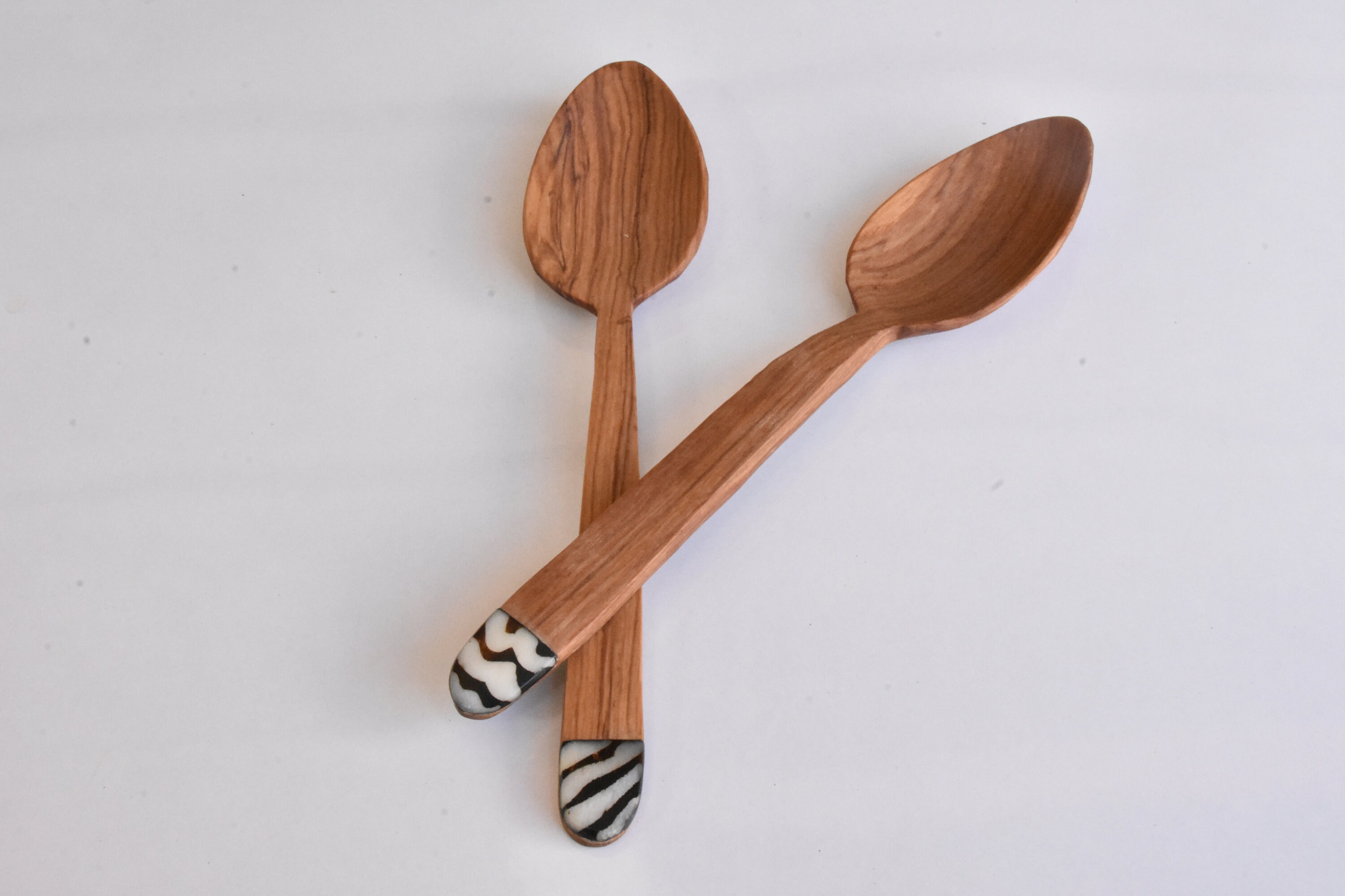 SALE Wooden Spoon Wooden Olive Wood Spoon With Bone Batik Etsy