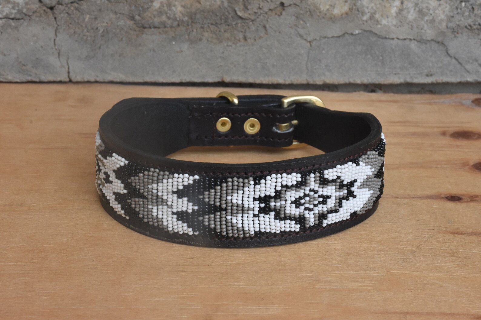 Leather Dog Collar African Beaded Dog Collar Maasai Dog Etsy