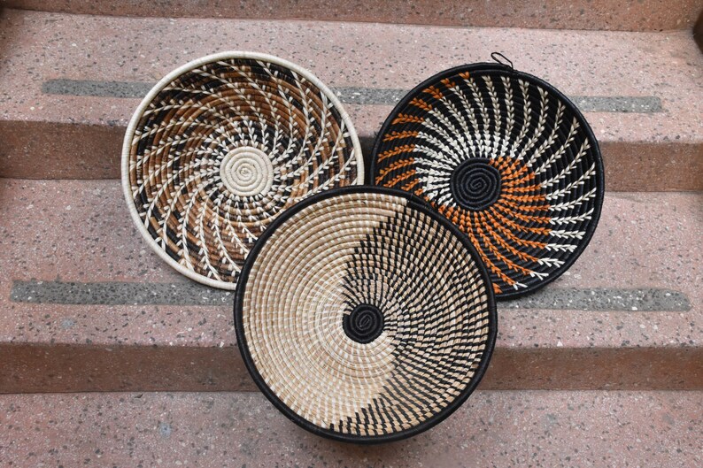 SALE African Wall Basket Set Boho Basket Wall Decor African Etsy