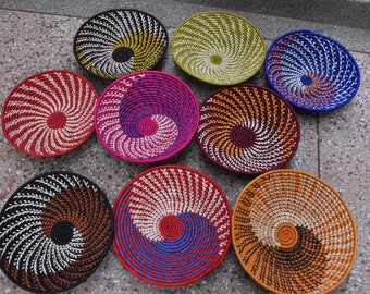 Woven Wall Hanging, Basket, African Wall Art Basket, Colorful Raffia Fruit Bowl, African Home Decor Wall Basket , Christmas Gifts For Mom